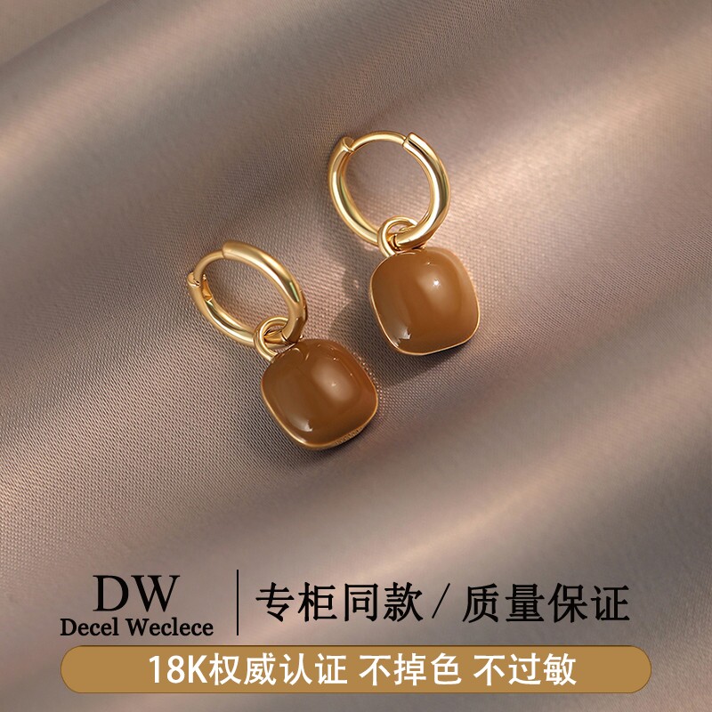 奥特莱斯【品牌撤柜1折】18K金文艺复古安克拉红方形爱心手工珐琅