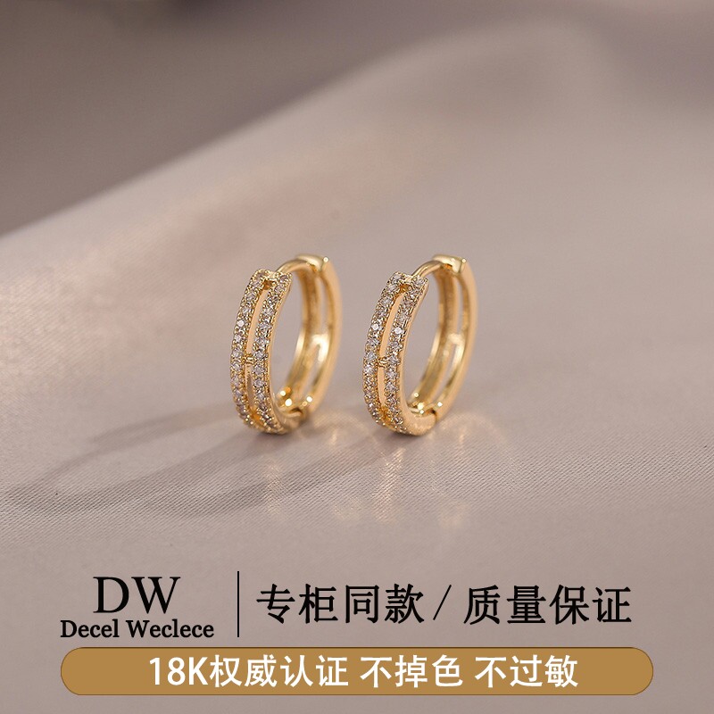 奥特莱斯专柜捡漏海外撤柜18K金老庙满天星纯银耳环耳饰女士耳钉