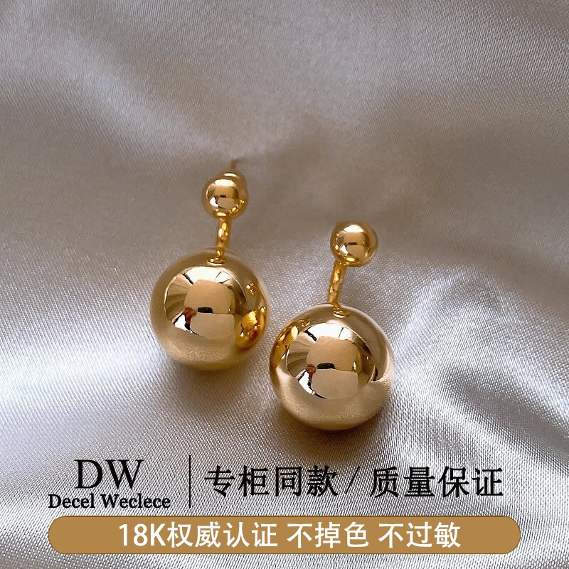奥特莱斯【官网直发】18K金 金色耳钉AU750复古耳坠耳环耳饰