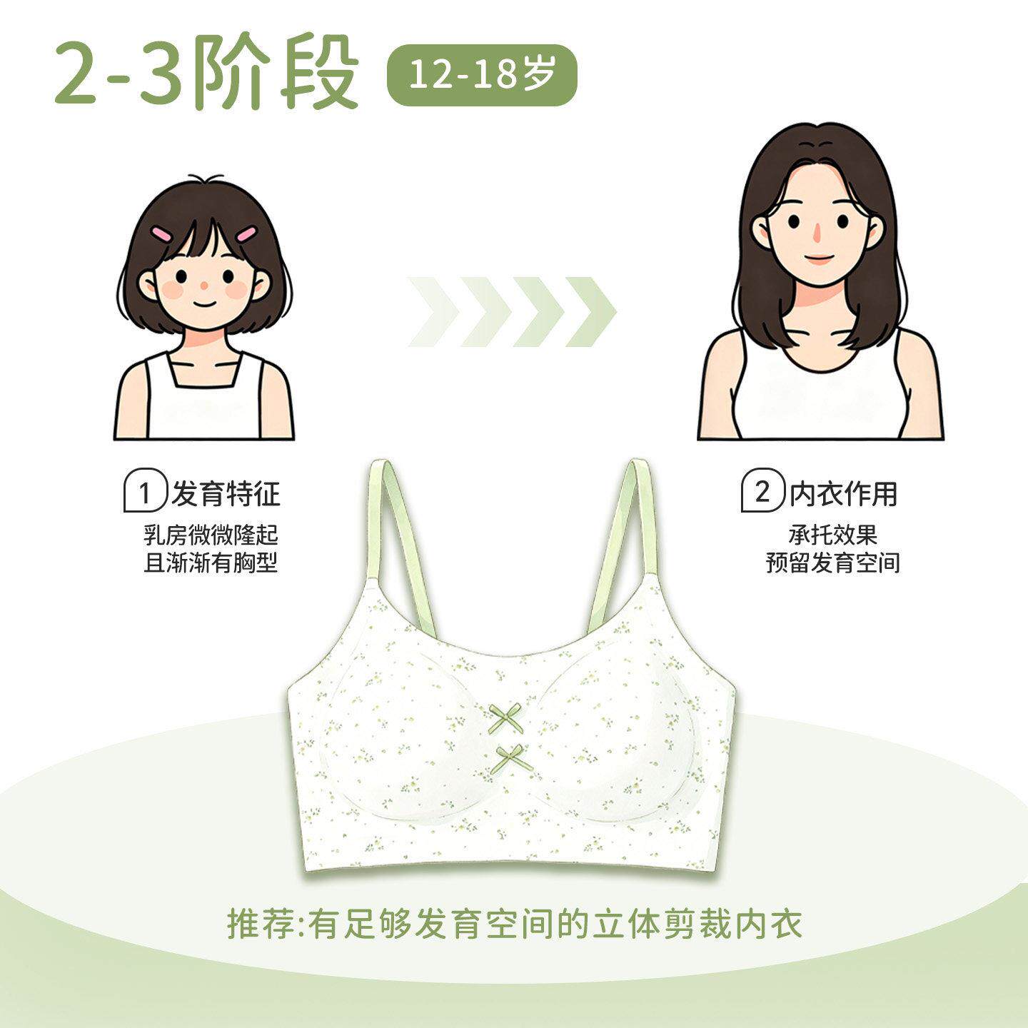 女童初YW2712中女生高中内生年青春期少女发育文胸青少衣女孩背心