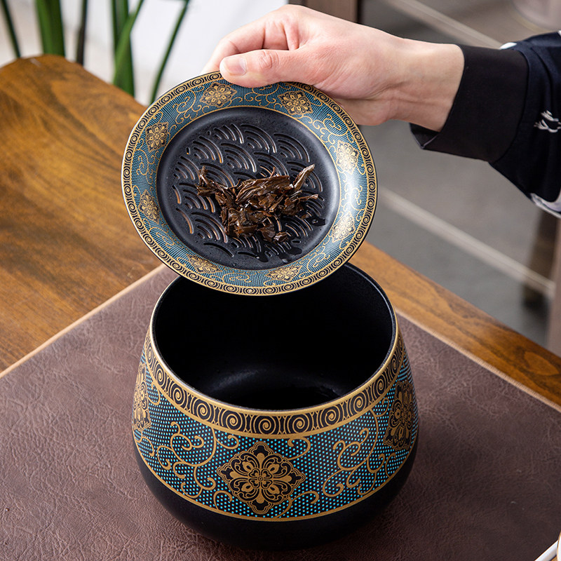 茶渣缸茶洗特大号日式堆花禅意家用功夫茶具配件茶盂水盂带盖笔洗