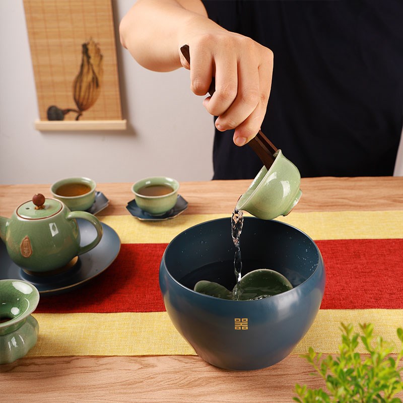 茶道具配件功夫茶洗铜制建水六寸茶洗茶缸高端笔洗水洗水盂茶渣缸