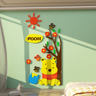 儿童房墙面装饰卡通墙贴女孩公主房间布置卧室床头门贴纸画3d立体