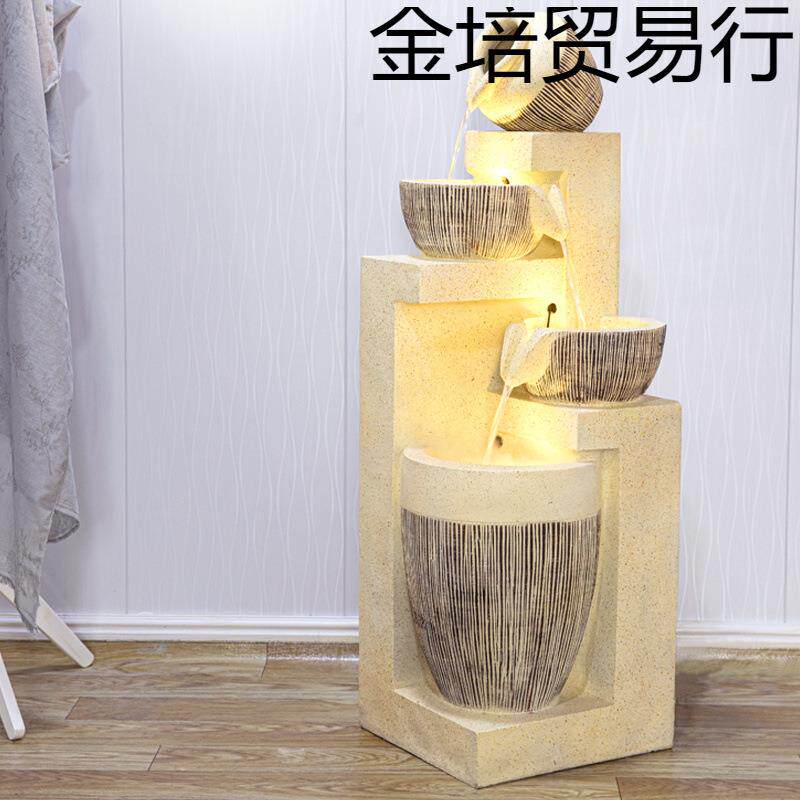 风水轮会循环水喷泉落地生财办公室玄关所品造景装饰客厅流水摆件