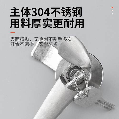 不锈钢电柜锁MS308-3 机箱把手锁工业设备电箱执手锁控制柜转舌锁