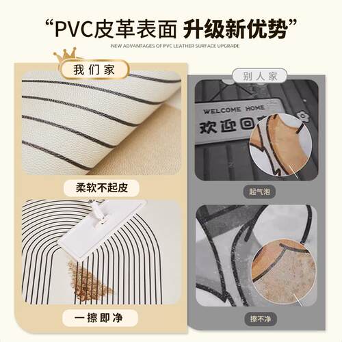 高级入户门地垫耐脏免洗可擦pvc皮革门垫可裁剪地毯门口进门脚垫