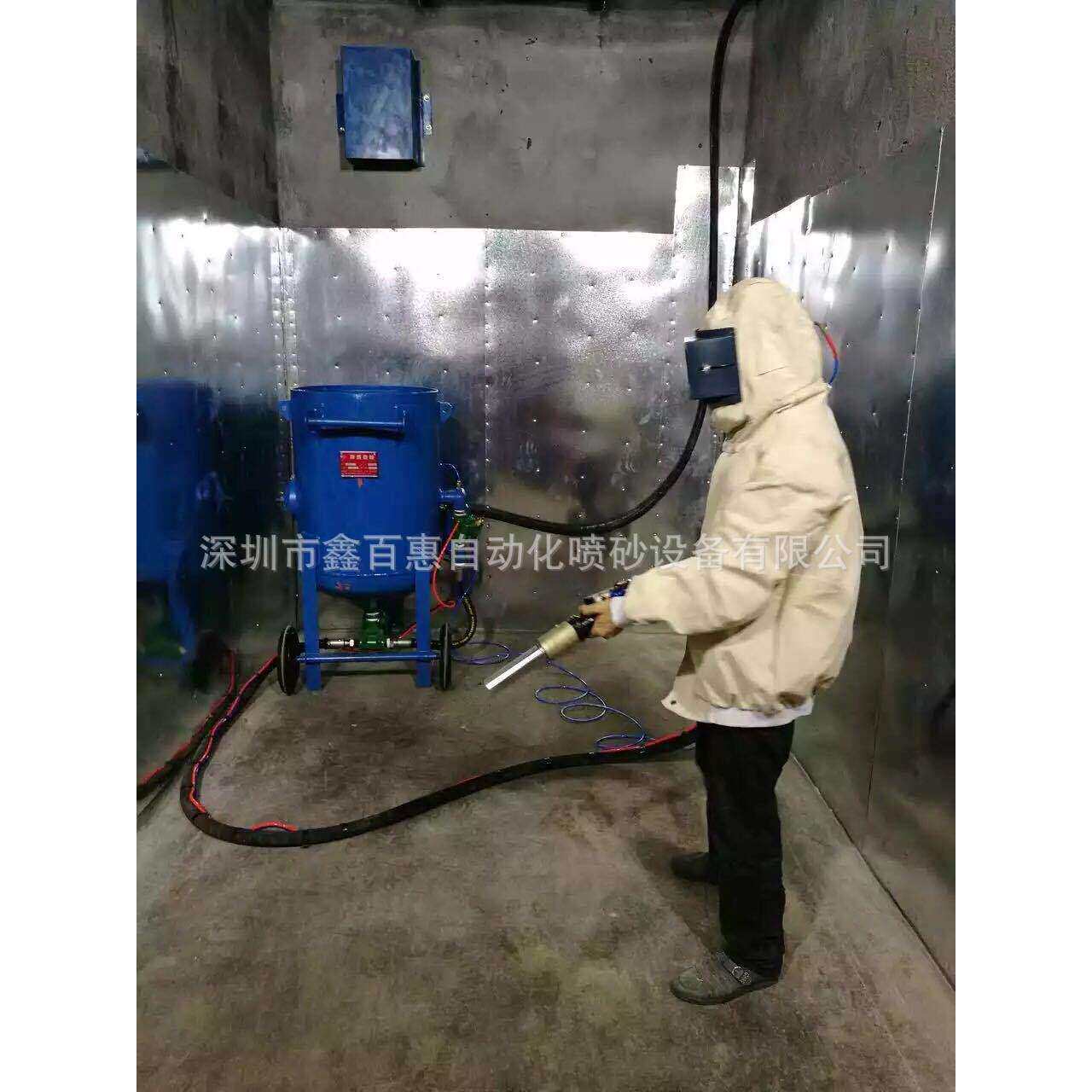 广东户外移动式高压打沙机户外开放式结构件钢材除锈打沙设备厂家
