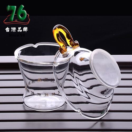 台湾76玻璃茶漏过滤网茶隔茶滤茶叶过滤漏斗公道杯套装茶海分茶器