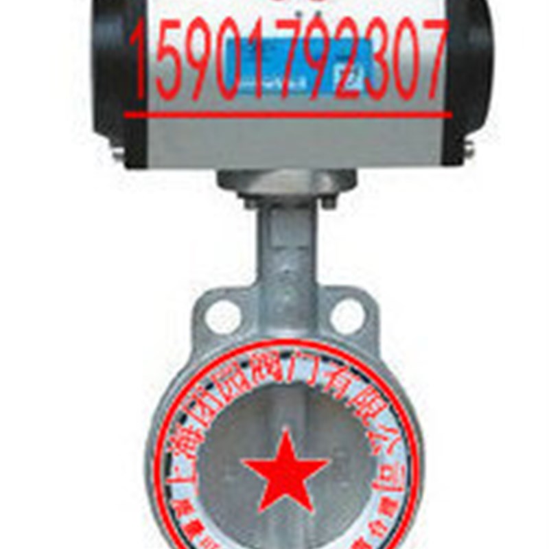 上海团园阀门D671X-16P 304材质 气动不锈钢对夹软密封蝶阀 DN65