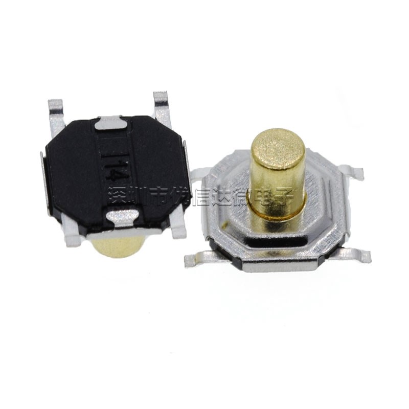 4*4*3.5 轻触开关按键/微动液晶贴片4脚防水铜头5.2x5.2x3.5编带图片