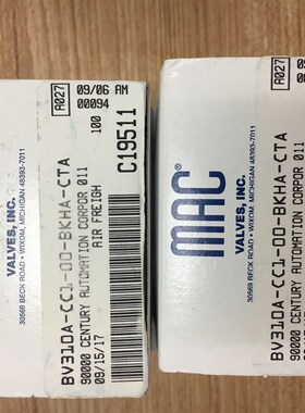 全新原装正品美国MAC子弹阀 BV310A-CC1-00-BKHA-CTA 现货
