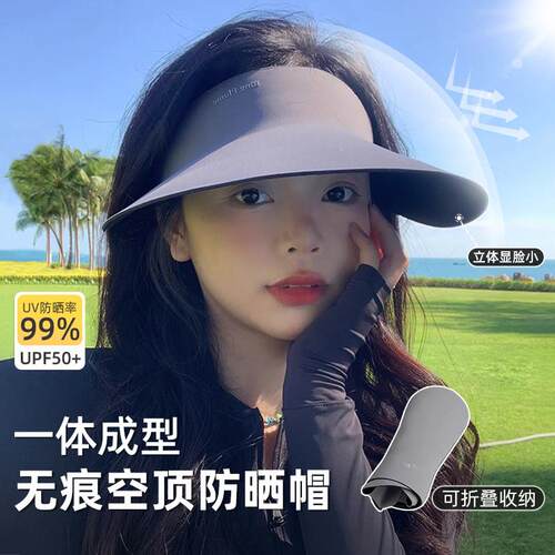 女款空顶防晒帽UPF50+防