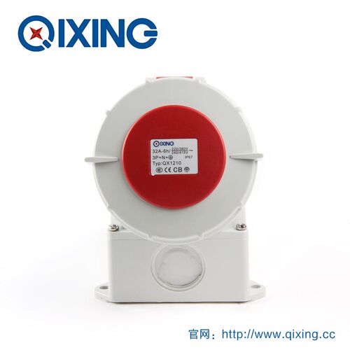 QX1210启星5芯32A工业明装插座电源线防水耦合器公母头航空连接器
