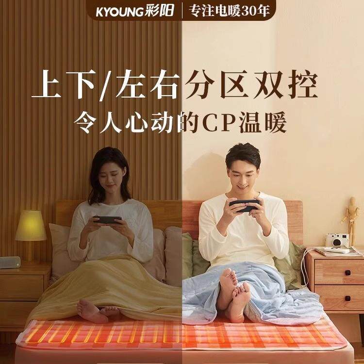 彩阳电热毯单双人双控电褥子调温水暖家用宿舍安全