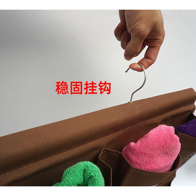 五口抹布袋酒店专用客房抹布袋五色毛巾分类收纳挂袋加厚耐用挂袋图片