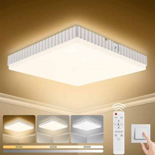 LED灯新款方形吸顶灯24W配遥控安装支架2200流明亮度可变光 适用