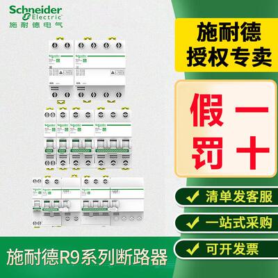 施耐德R9系列漏保空开断路器1P+N2P3P4P家用漏电保护开关 断路器