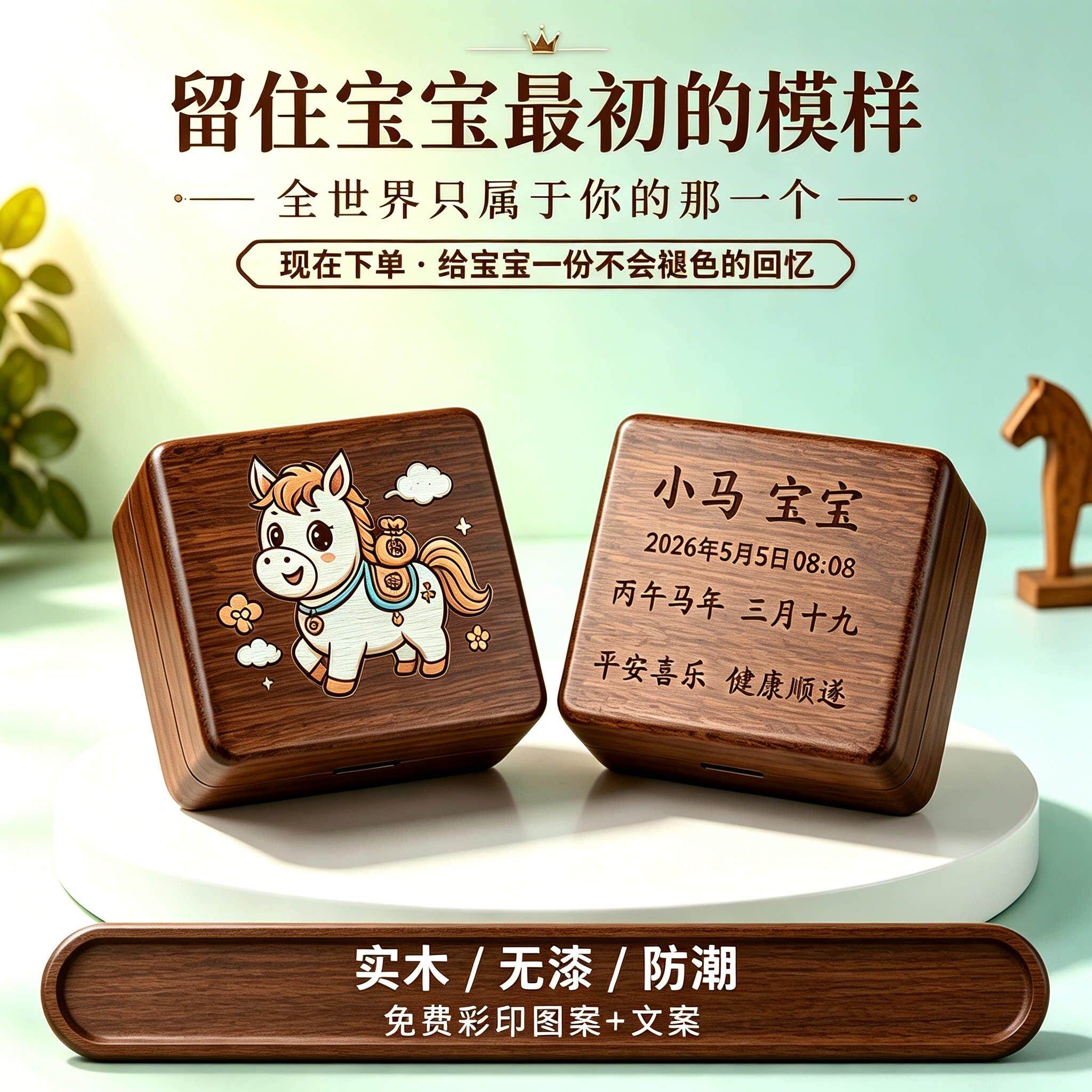 新宝宝婴儿保脐带胎收004发毛收藏储存存盒瓶自制生胎发纪念品纳