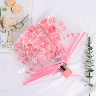 史迪仔全自动透明雨伞卡通动漫网红折叠三折伞遮阳黑胶学生男女伞