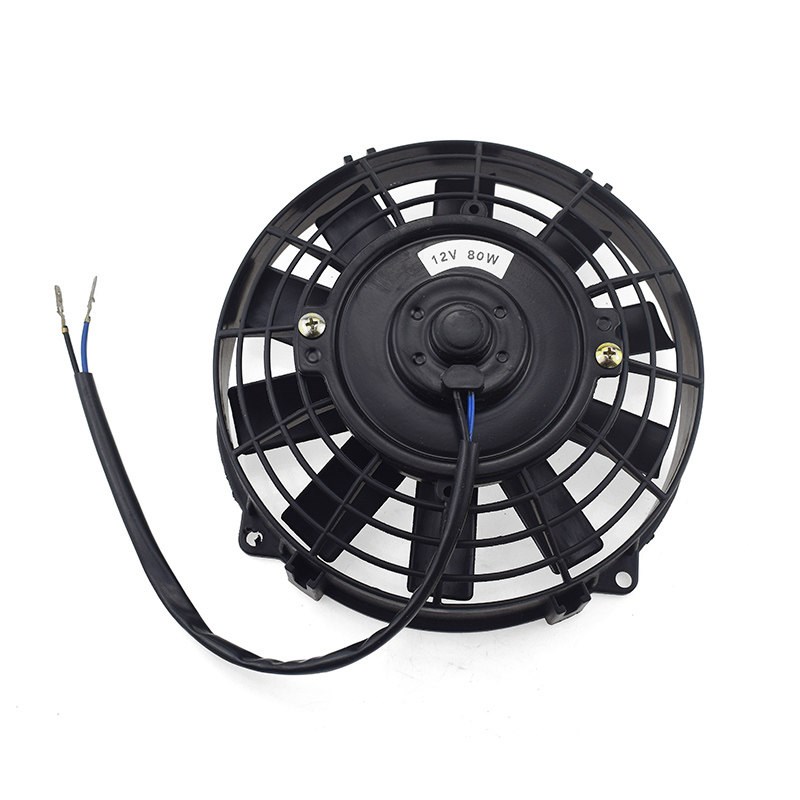 汽车改装通用超薄12V 80W 7英寸水箱电子扇空调散热专用直叶风扇