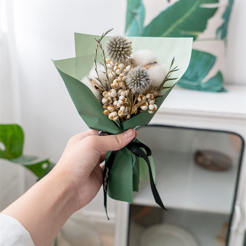 家居干花节日礼品天然卧室客厅装饰桌面花束汽车宿舍碎冰蓝拍摄