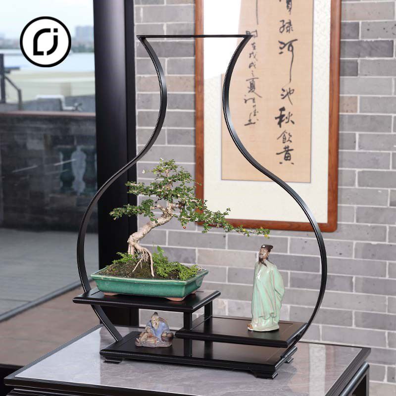 简约铝合金花架子户外盆景架多层茶壶茶具架艺术摆件架紫砂壶架子