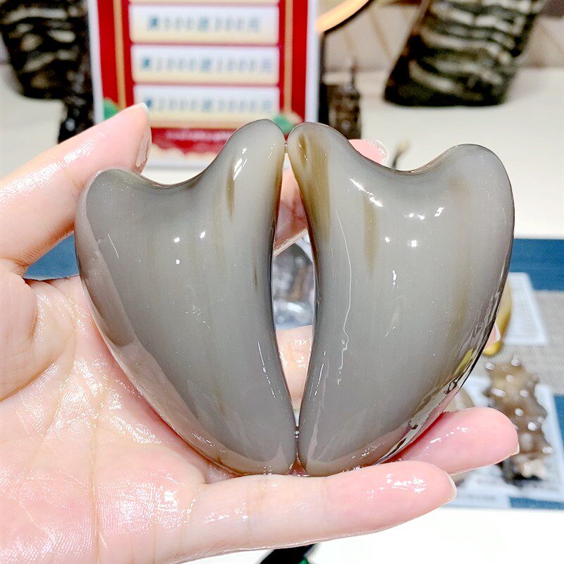 白水牛角刮痧板面部瘦脸拨筋棒脸部眼部美容刮脖子按摩肩颈刮脸板