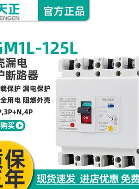 天正TGM1L-125L/4300B三相四线380塑壳漏电保护断路器63/125/100A