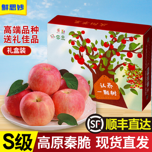 正宗甘肃秦脆苹果脆甜多汁新鲜当季现摘农企甄选绿色食品整箱装