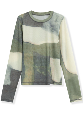 【花花推荐】时尚设计感气质百搭网纱T恤3118-351-7377