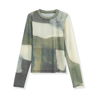 351 设计感气质百搭网纱T恤3118 时尚 7377 花花推荐