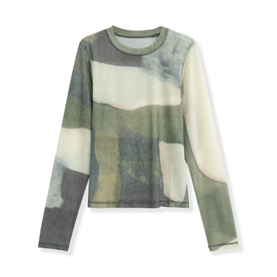 【花花推荐】时尚设计感气质百搭网纱T恤3118-351-7377