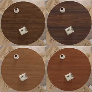 仿木纹圆桌布防水防油圆形皮革餐桌桌垫实木胡桃木原木茶几垫台布