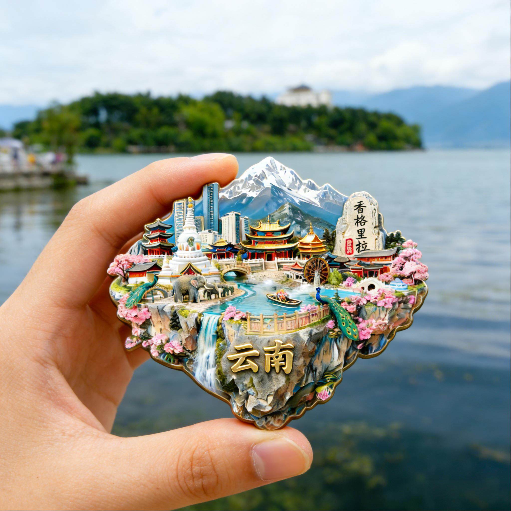 金属冰箱贴云南3d立体浮雕城市文化小礼品装饰磁吸门贴2026款定制