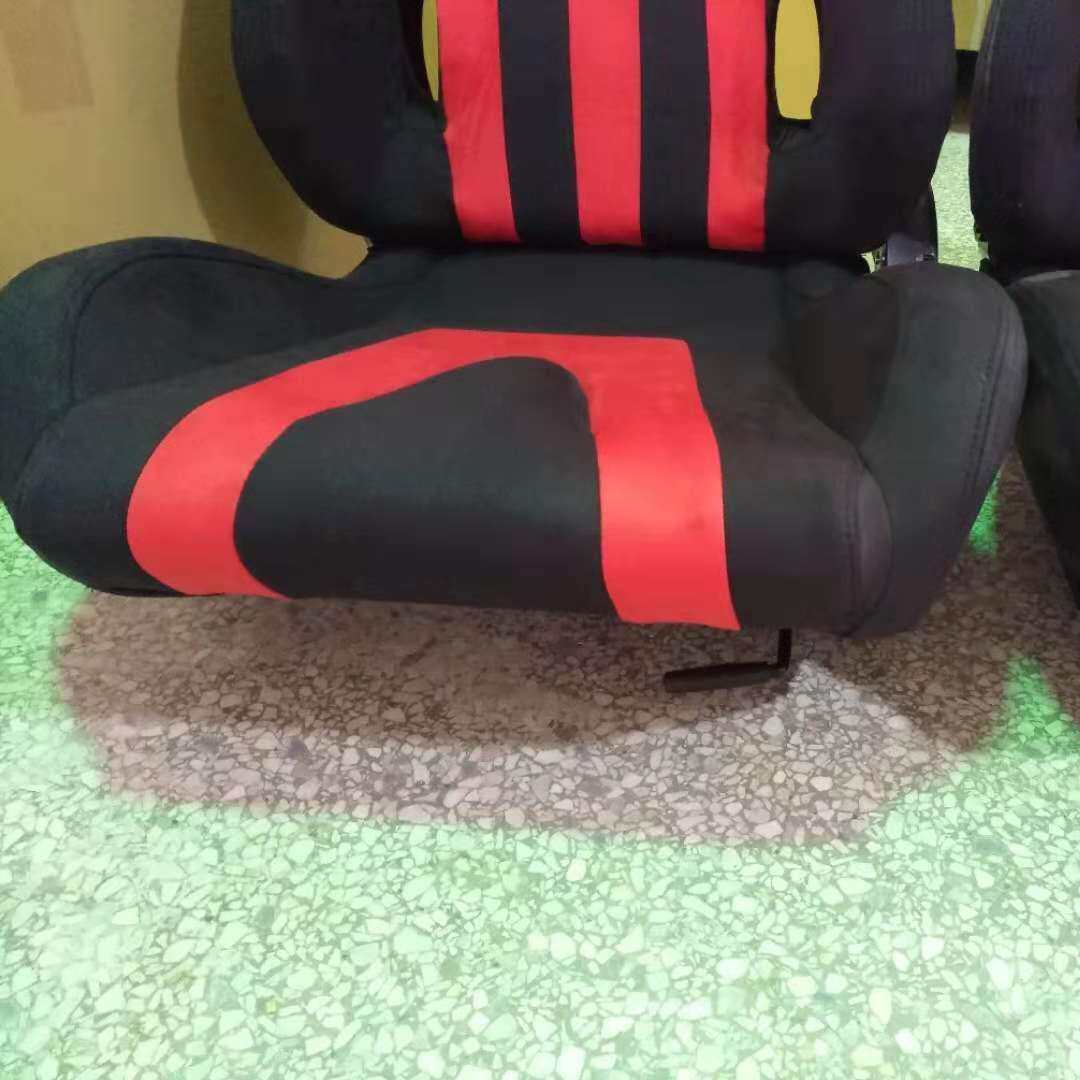 改装汽车座椅红黑色麂皮绒白色孔单滑道调节海绵赛车椅