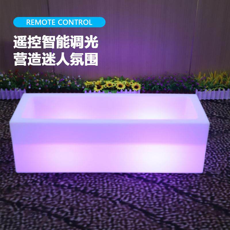 潮流个性 LED发光塑料冰桶 红酒冰桶 多功能夜光花盆 滚塑冰酒槽