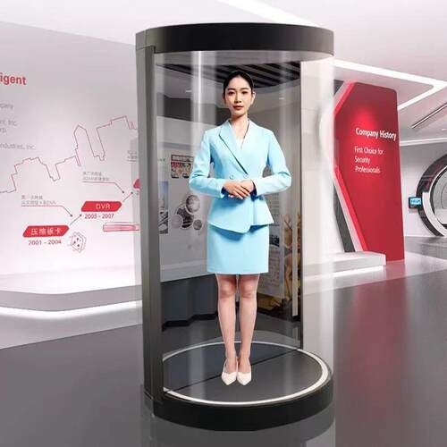 3D全息仓数字人AI交互10.1寸小型展示柜语音互动全息舱透明一体机