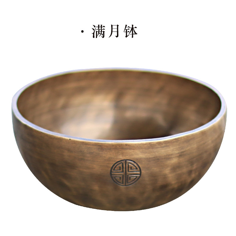 尼泊尔手工桑塔满月西藏佛音碗瑜伽冥想钵佛音钵音疗钵音钵摆件