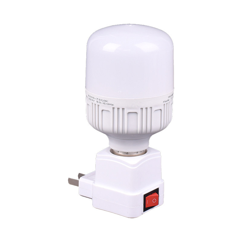 开关灯头螺口 E27灯座方型灯座LED灯泡黄白光源插头二 三转换灯座图片