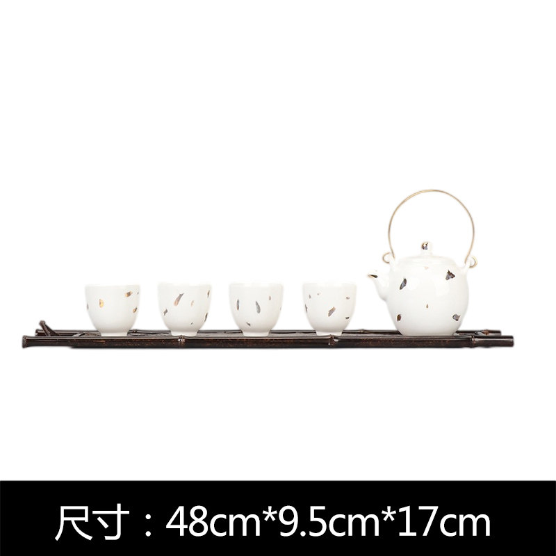 新中式创意禅意茶具托盘摆件酒店样板间客厅茶几茶室桌台软装饰品