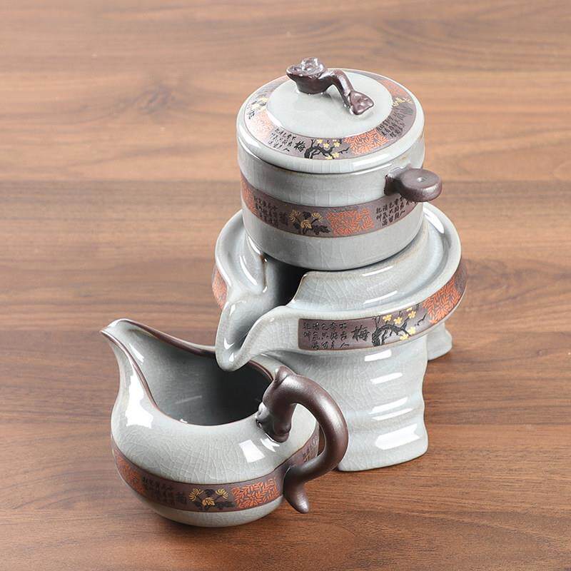 懒懒人茶具惰半满磨石茶家用具茶配器物旋转水自动功夫茶壶茶制杯
