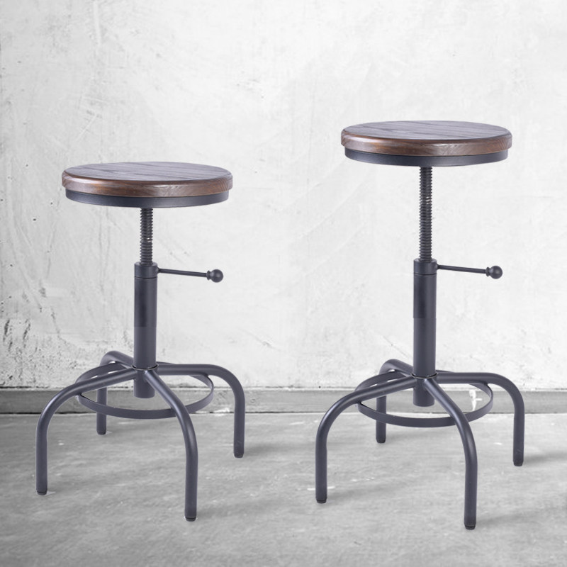 工业风复古做旧酒吧椅咖啡厅奶茶店创意高脚凳家用小户型餐椅升降