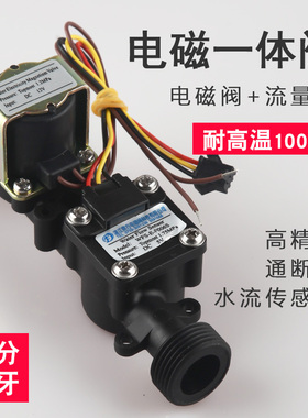 电磁阀流量计一体阀混合阀耐高温高精度电磁开关阀水阀220v电磁阀