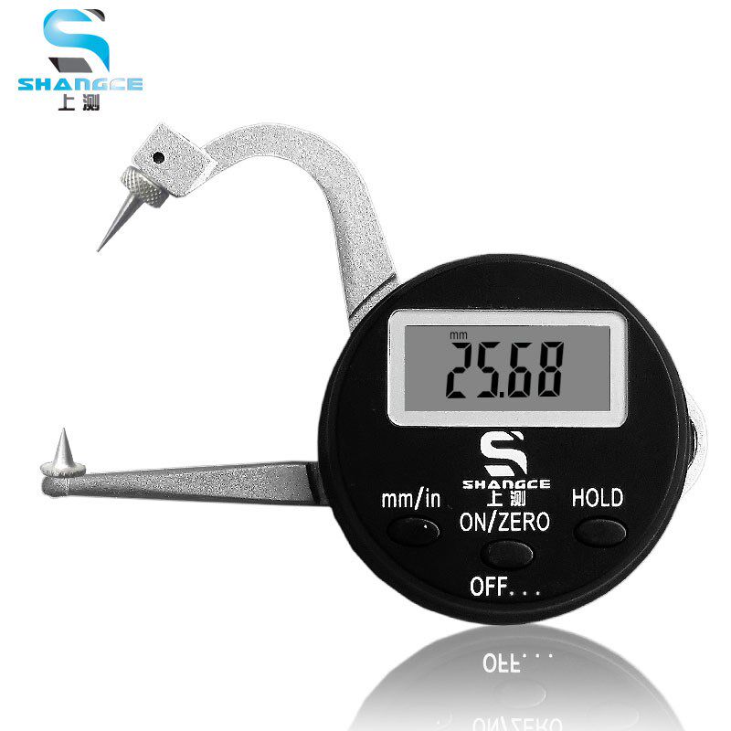 上测数显卡钳表0-25mm0-40mm电子测厚仪管壁厚度规弯尖头测厚规