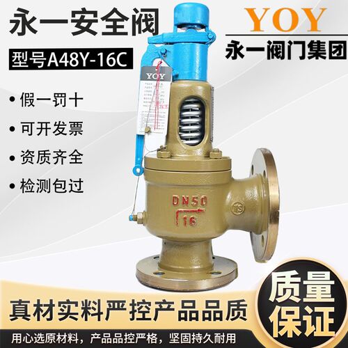 永一安全阀A48Y-16C/25C/40C/64Cdn50铸钢不锈钢法兰弹簧式蒸汽