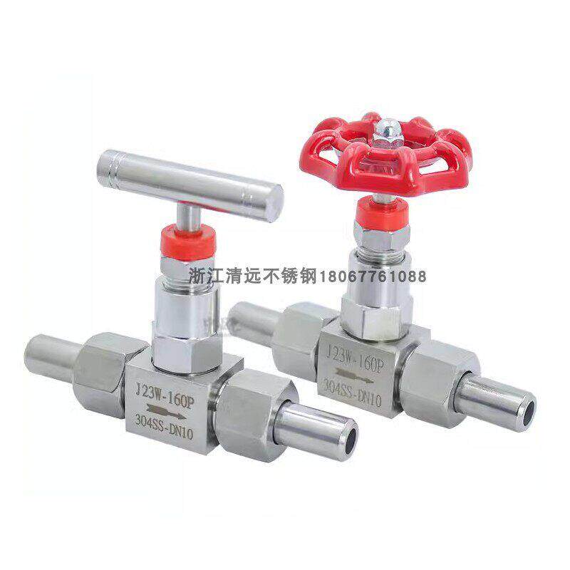 304 316不锈钢针型阀J23W-160P焊接外螺纹一字手柄截止阀J21W-160