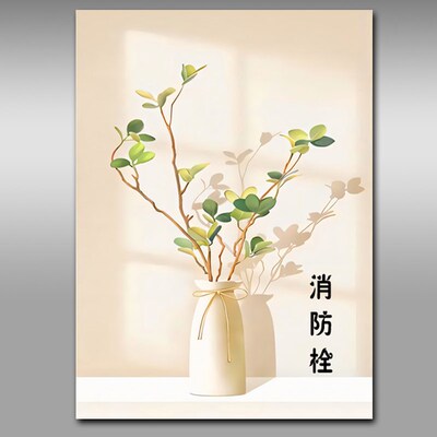 消防栓贴纸消火栓使用方法标识贴画遮挡装饰消防箱电箱贴墙贴Y183