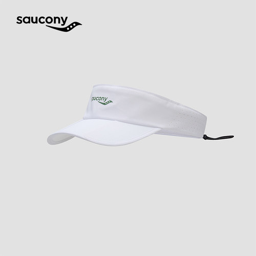 Saucony索康尼白色空顶帽舒适透气运动帽男女同款吸汗速干遮阳帽