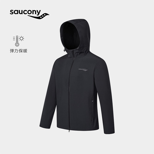 Saucony索康尼秋冬新款男子通勤轻户外运动耐磨透湿弹力连帽外套