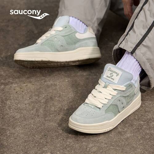 Saucony索康尼CHILLTIME面包鞋厚底时尚板鞋皮革拼接男鞋休闲鞋男